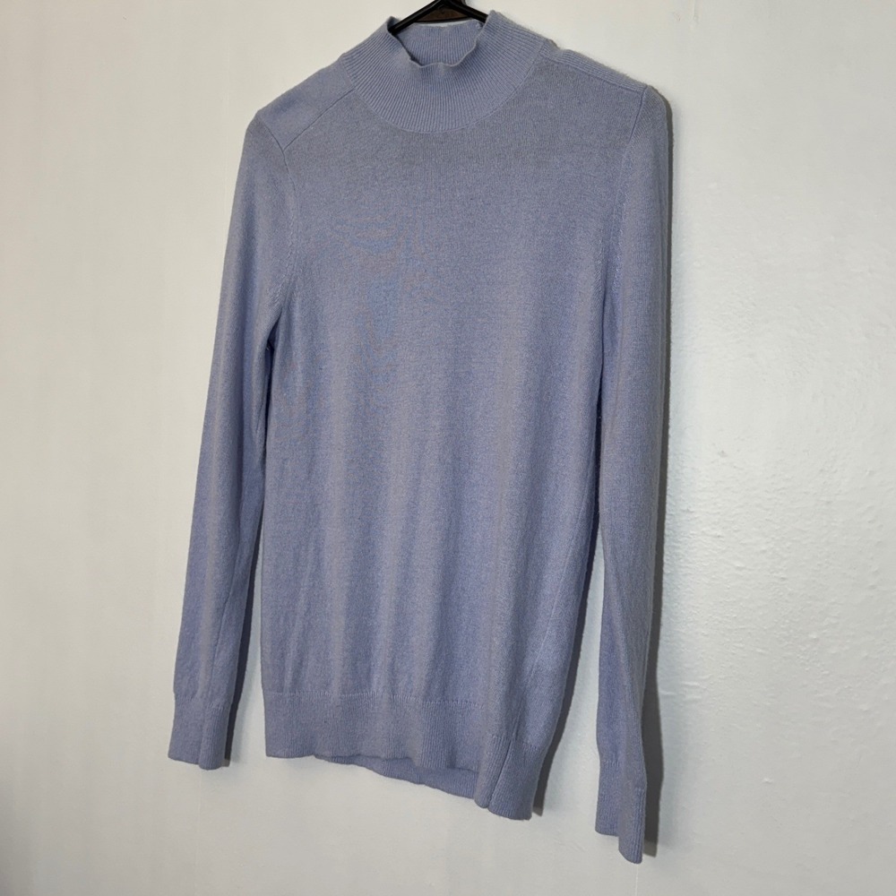 Banana Republic Pastel Blue Filpucci Italian Yarn Mockneck Sweater Sz Small Fall - Picture 7 of 14